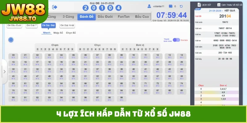 4 lợi ích hấp dẫn từ xổ số JW88